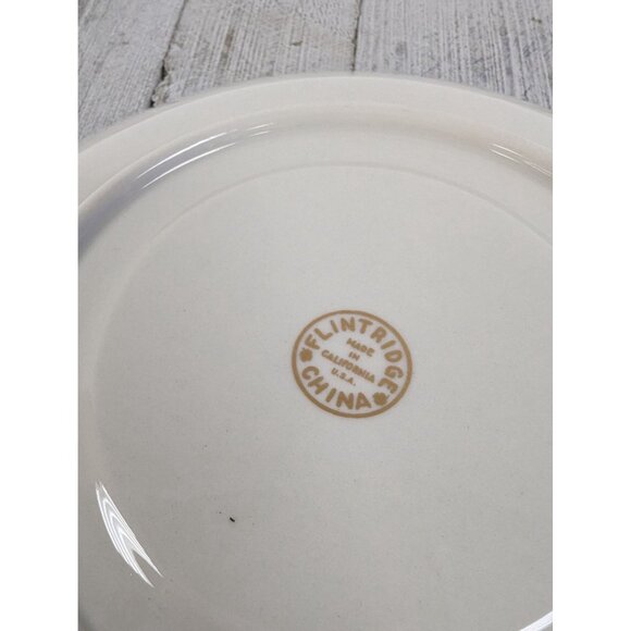 Flintridge Sylvan China Cream Soup Cup Bowl Saucers Set 2 California Yellow Gold - Picture 13 of 13